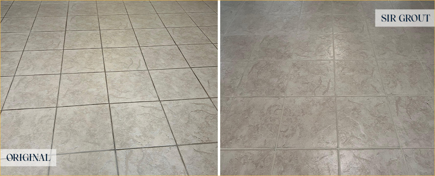 Floor Before and After an Exceptional Tile Cleaning in Cantonment, FL