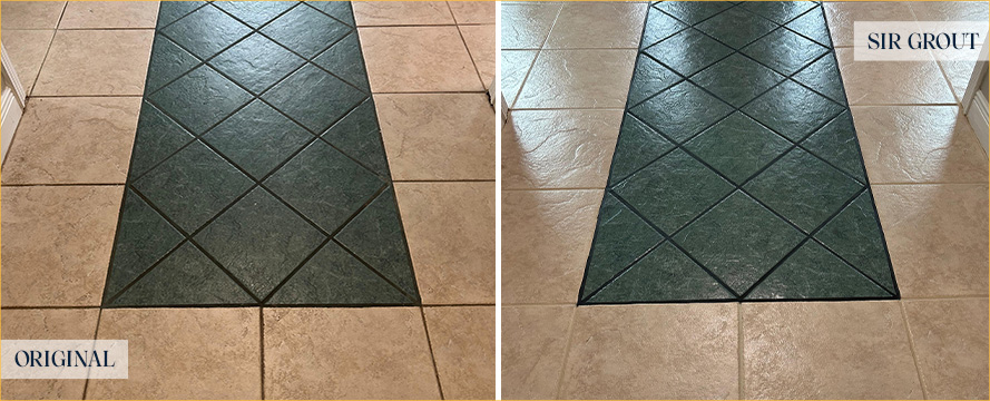 Floor Before and After a Superb Tile Cleaning in Cantonment, FL