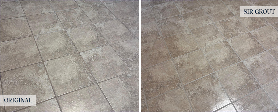 Floor Before and After an Excellent Grout Cleaning in Mobile, AL 