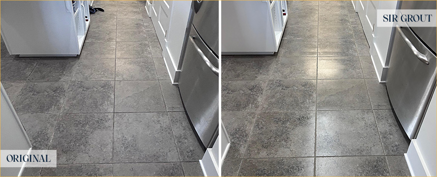 Floor Before and After an Excellent Stone Cleaning in Perdido Beach, AL