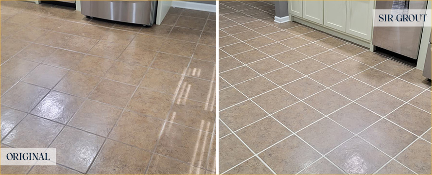Floor Before and After a Superb Tile Cleaning in Mobile, AL