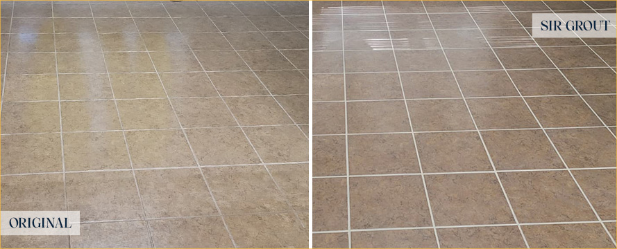 Floor Before and After a Flawless Tile Cleaning in Mobile, AL