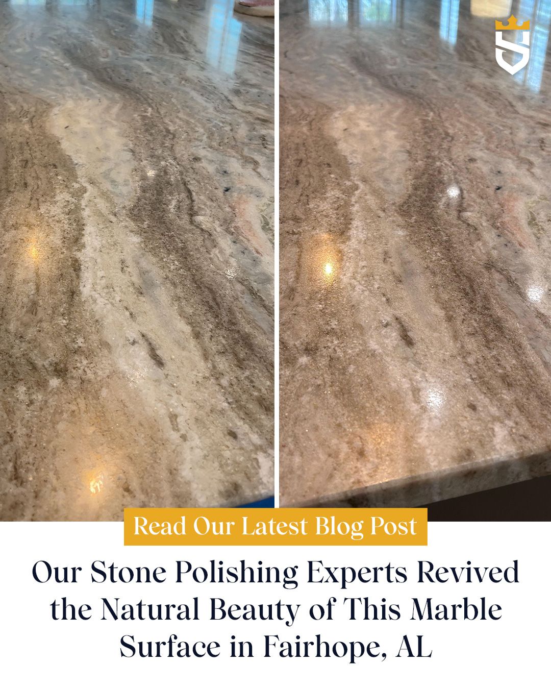 Our Stone Polishing Experts Revived the Natural Beauty of This Marble Surface in Fairhope, AL