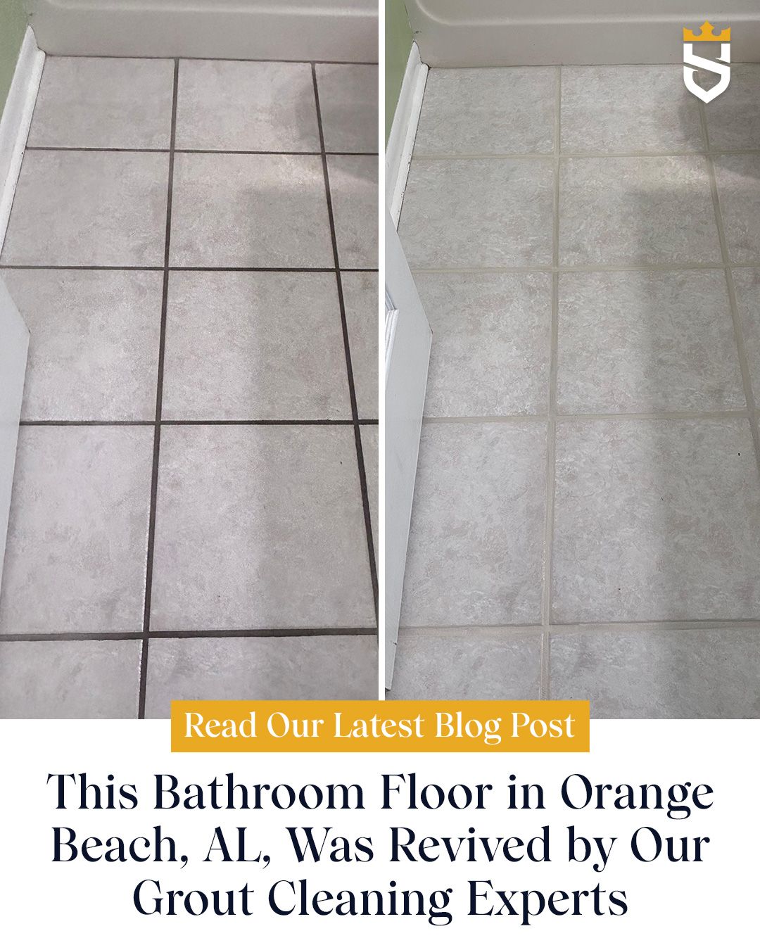 This Bathroom Floor in Orange Beach, AL, Was Revived by Our Grout Cleaning Experts